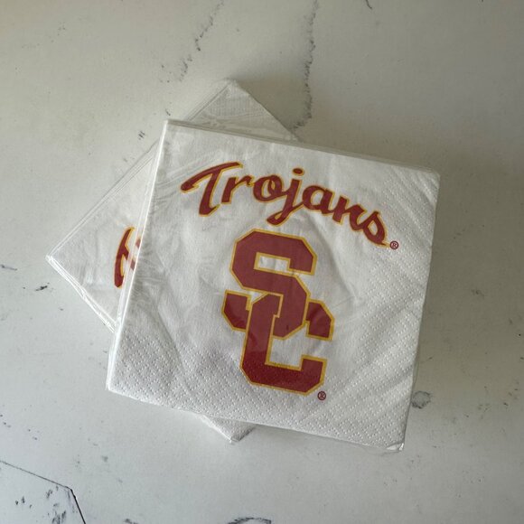 USC Trojans Beverage Napkins 2 Ply 2 Pck NWT - Picture 1 of 3